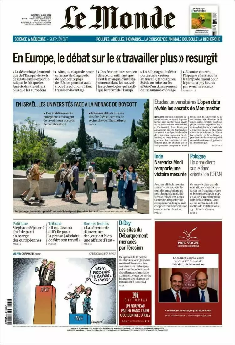 Prima-pagina-le monde-edizione-di-oggi-05-06-2024